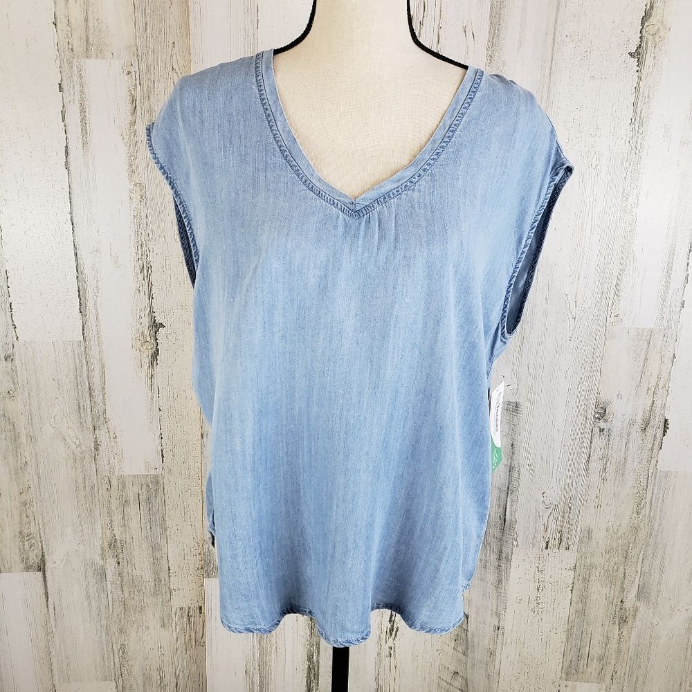 Dear John Tencel Chambray Top Sz S
